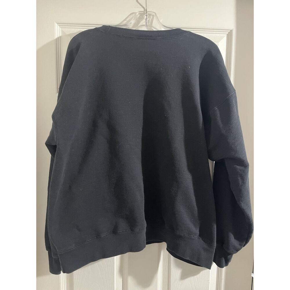 Vintage Wolf Mens Sweatshirt Black Size L Pullover 90s Howl - Picture 4 of 6